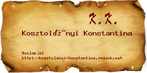 Kosztolányi Konstantina névjegykártya